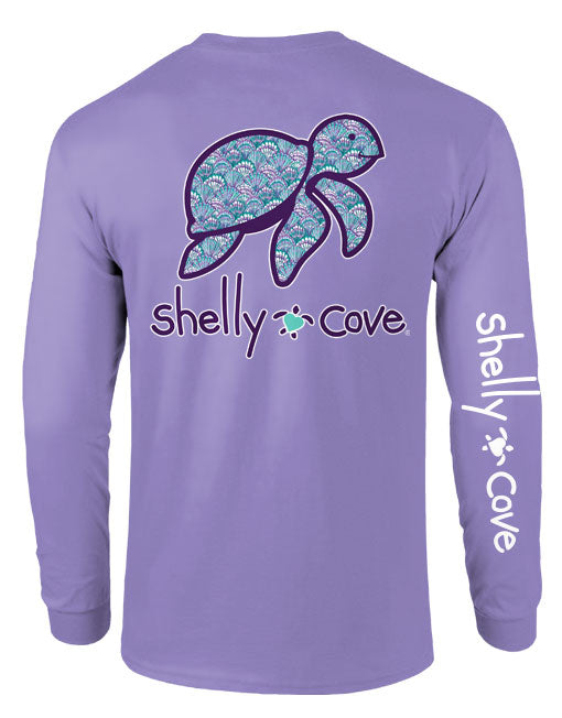 SEASHELL PATTERN TURTLE, ADULT LS (COMFORT COLORS)