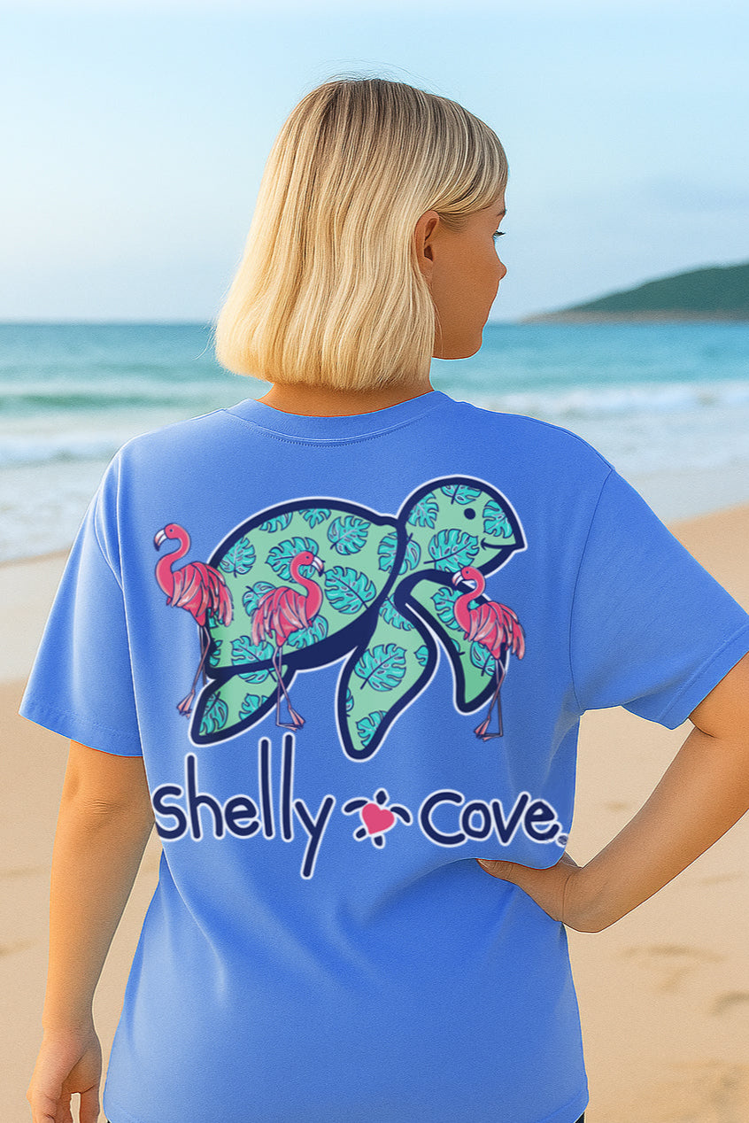 FLAMINGO PALM TURTLE COMFORT COLORS TEE