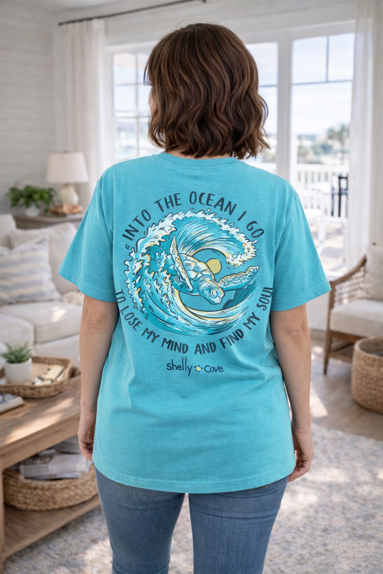 SHELLY COVE INTO THE OCEAN I GO TURTLE COMFORT COLORS TEE