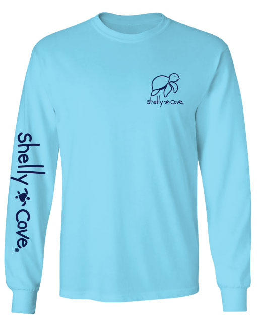 SHELLY COVE LINOTYPE TURTLE, ADULT LS COMFORT COLORS TEE