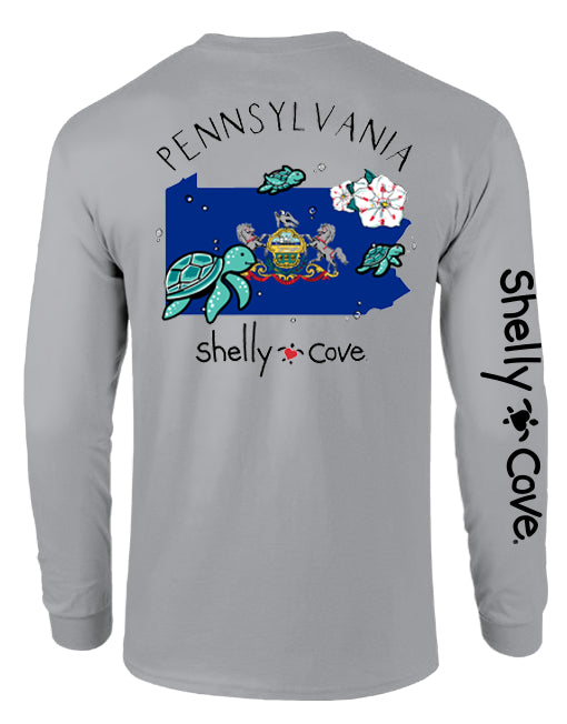 PENNSYLVANIA TURTLES, ADULT LS COMFORT COLORS TEE (PRINTED TO ORDER)