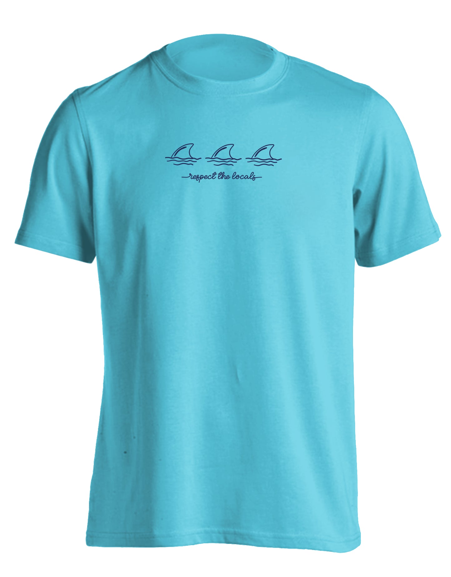 RESPECT THE LOCALS SHARKS, EMBROIDERED TEE