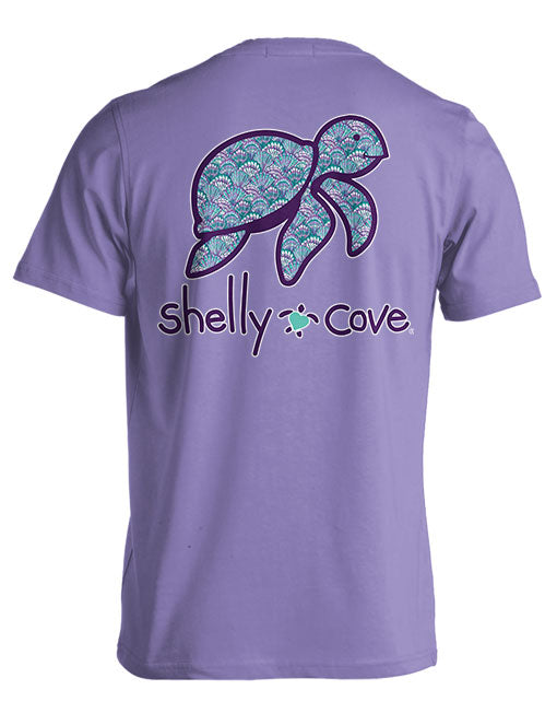 SEASHELL PATTERN TURTLE, COMFORT COLORS TEE