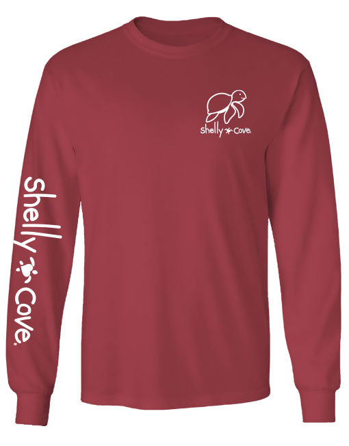 SEASIDE CHRISTMAS TURTLE, ADULT LS COMFORT COLORS TEE