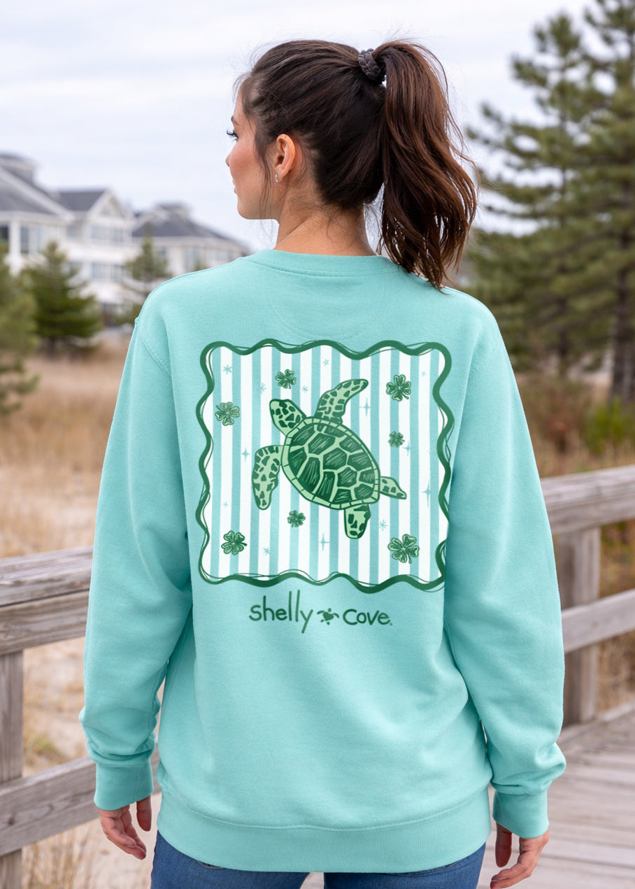STRIPED CLOVER TURTLE, ADULT SWEATSHIRT