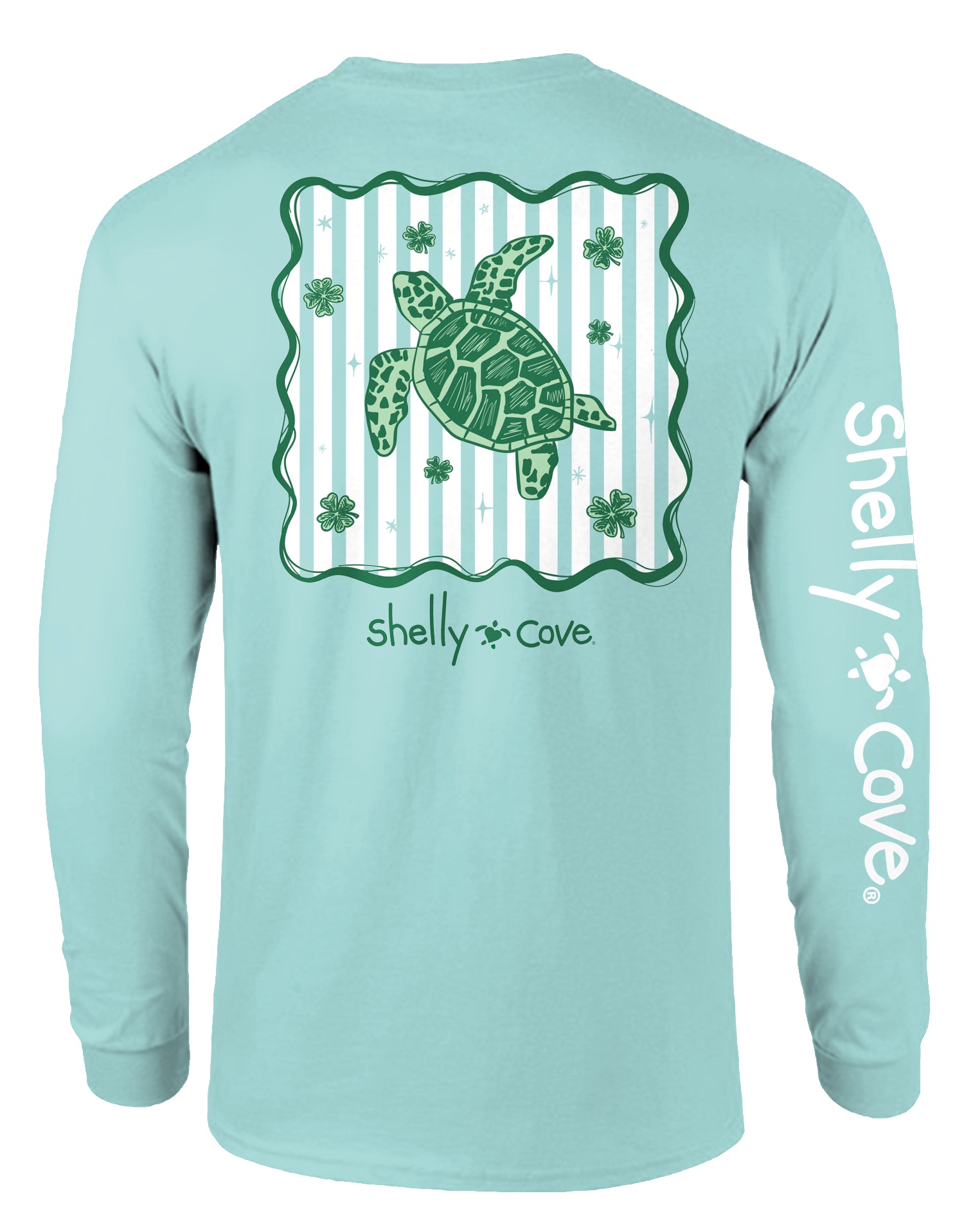 Striped Clover Turtle Adult LS Comfort Colors Tee – Shelly Cove