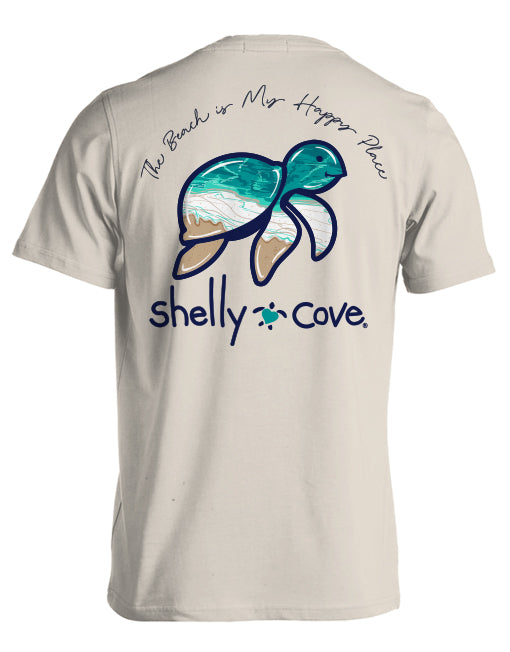 BEACH IS MY HAPPY PLACE TURTLE, COMFORT COLORS TEE