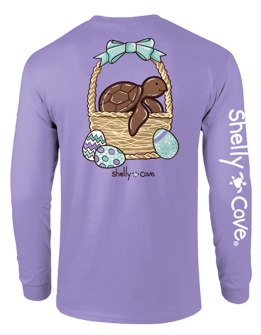 CHOCOLATE EASTER TURTLE, ADULT LS COMFORT COLORS