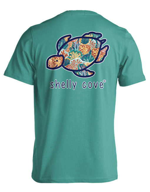 CORAL PATTERN TURTLE COMFORT COLORS TEE (PRINTED TO ORDER)