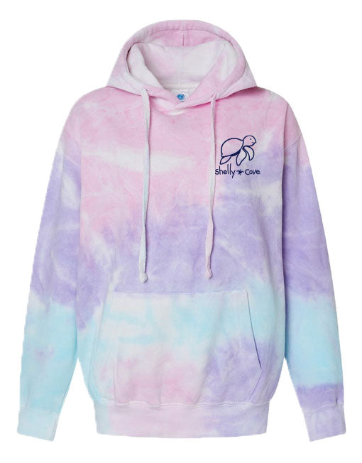 COTTON CANDY TIE DYE TURTLE, ADULT HOODIE