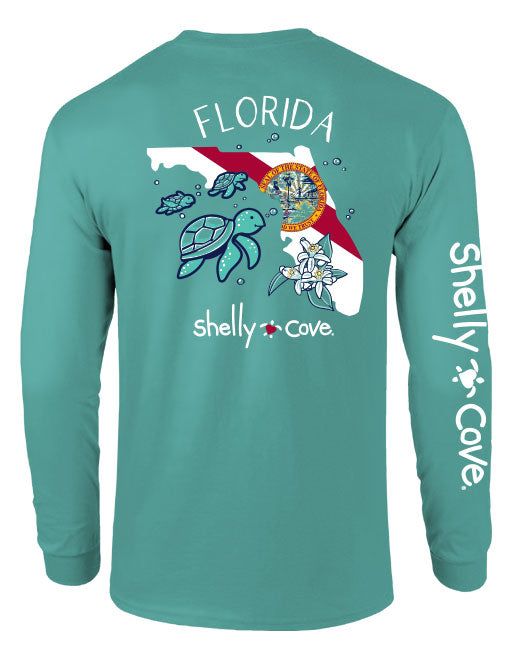 FLORIDA TURTLES, ADULT LS COMFORT COLORS TEE (PRINTED TO ORDER)