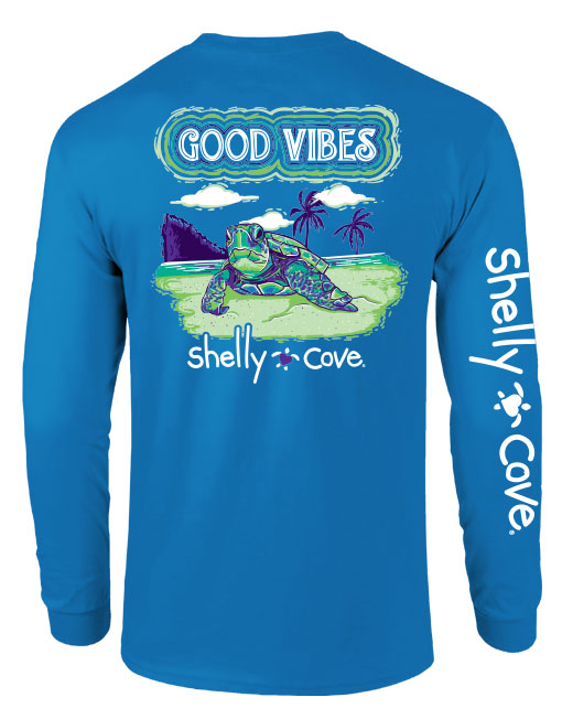 GOOD VIBES TURTLE, ADULT LS (PRINTED TO ORDER)