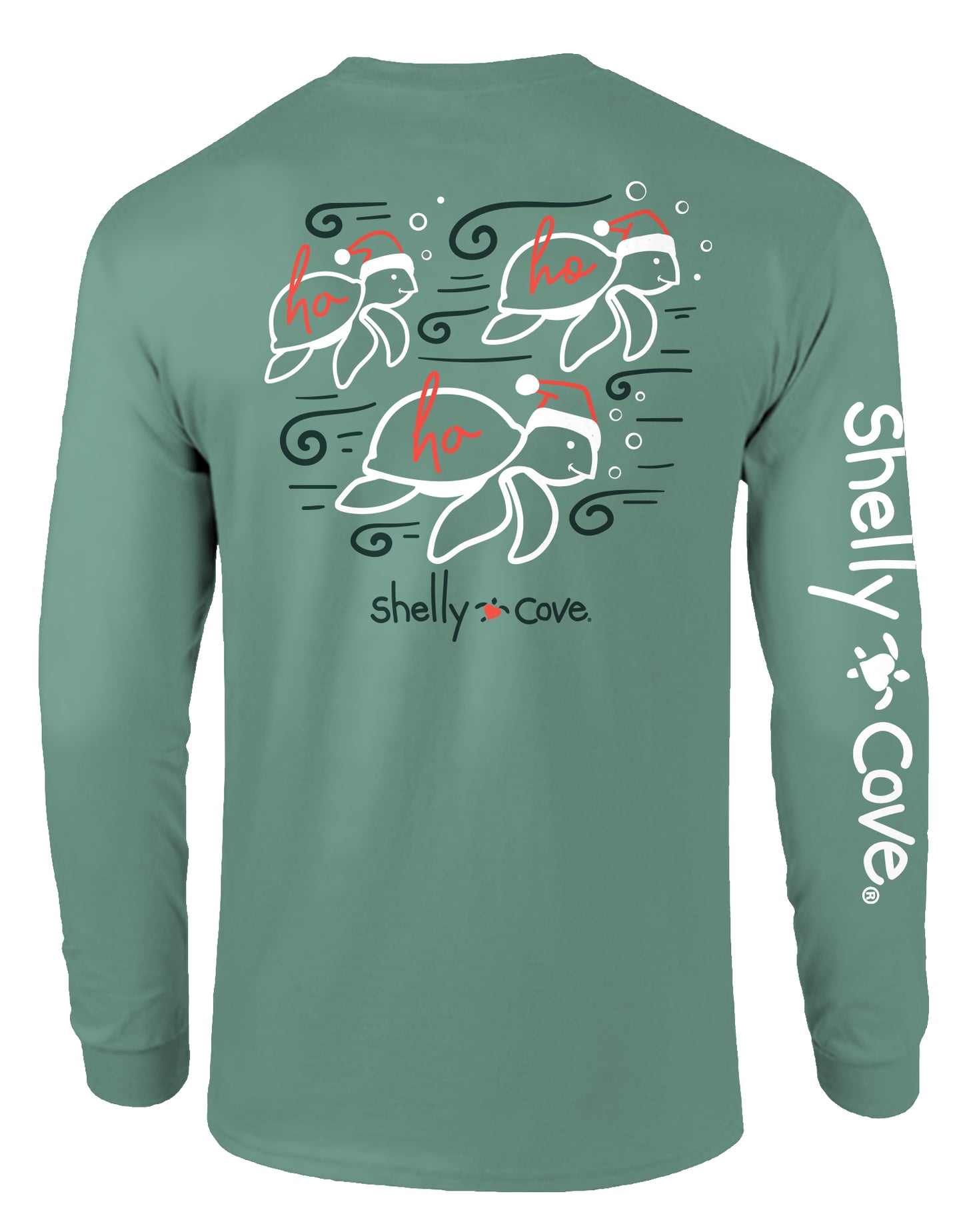 HO HO HO TURTLES, ADULT LS COMFORT COLORS TEE