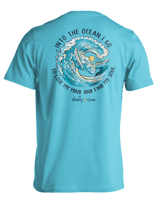 INTO THE OCEAN I GO TURTLE COMFORT COLORS TEE
