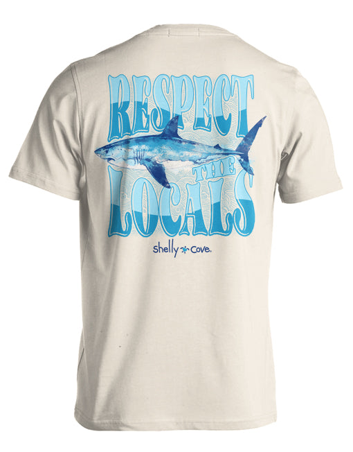 LOCAL WATERCOLOR, SHARK COMFORT COLORS TEE (PRINTED TO ORDER)