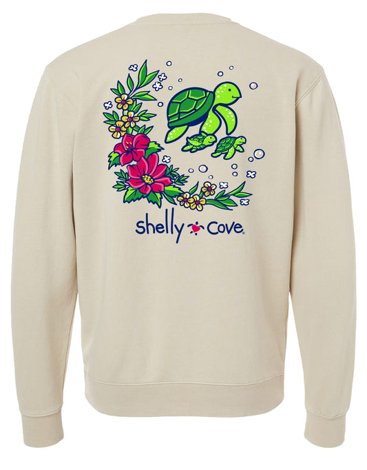 SHELLY COVE MOM AND TURTLES, ADULT SWEATSHIRT