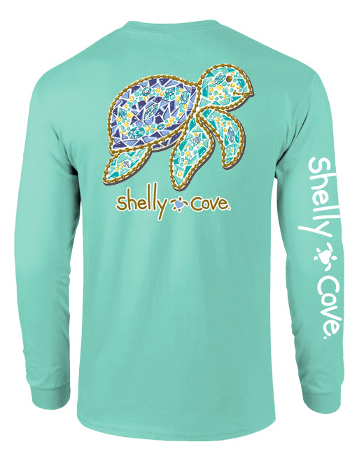 MOSAIC TURTLE, ADULT LS COMFORT COLORS TEE (PRINTED TO ORDER)