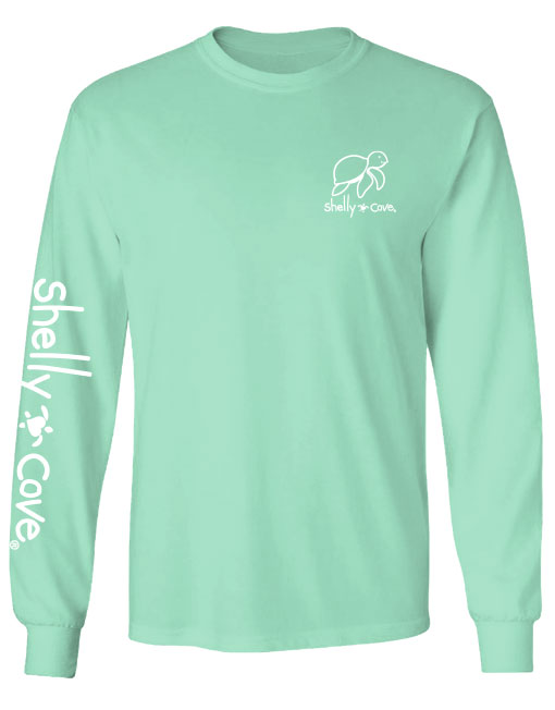 NO HURRIES, NO WORRIES TURTLE, ADULT LS COMFORT COLORS TEE (PRINTED TO ORDER)