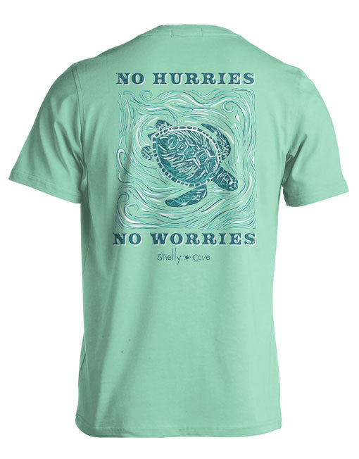 NO HURRIES, NO WORRIES TURTLE COMFORT COLORS TEE (PRINTED TO ORDER)