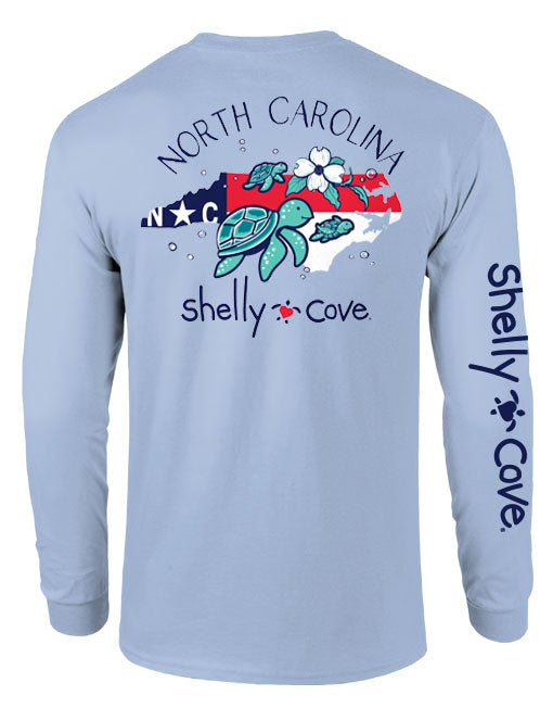 NORTH CAROLINA TURTLES, ADULT LS COMFORT COLORS TEE (PRINTED TO ORDER)