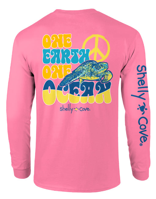 ONE EARTH ONE OCEAN, ADULT LS COMFORT COLORS TEE (PRINTED TO ORDER)