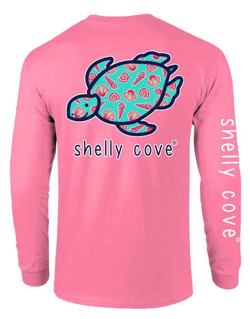 PINK SHELL PATTERN TURTLE, ADULT LS (PRINTED TO ORDER)