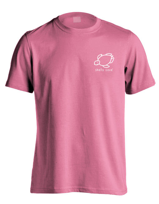 PINK SHELL PATTERN TURTLE COMFORT COLORS TEE (PRINTED TO ORDER)