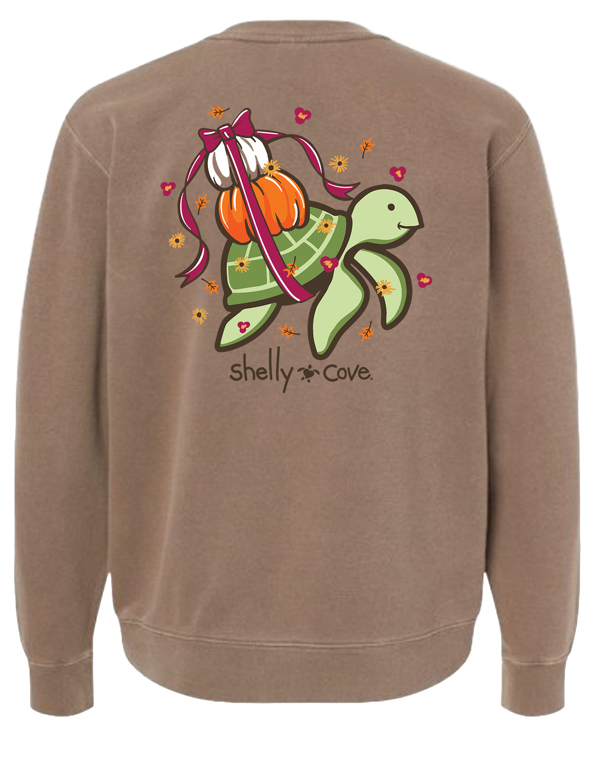 SHELLY COVE PUMPKIN RIBBON TURTLE, ADULT SWEATSHIRT