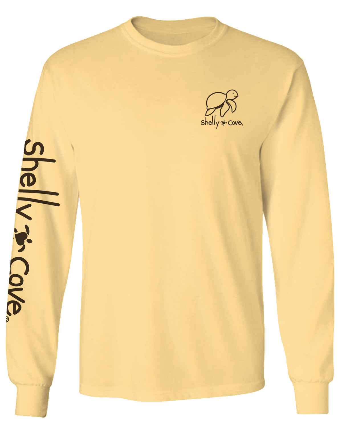 SHELLY COVE PUMPKIN RIBBON TURTLE, ADULT LS COMFORT COLORS TEES