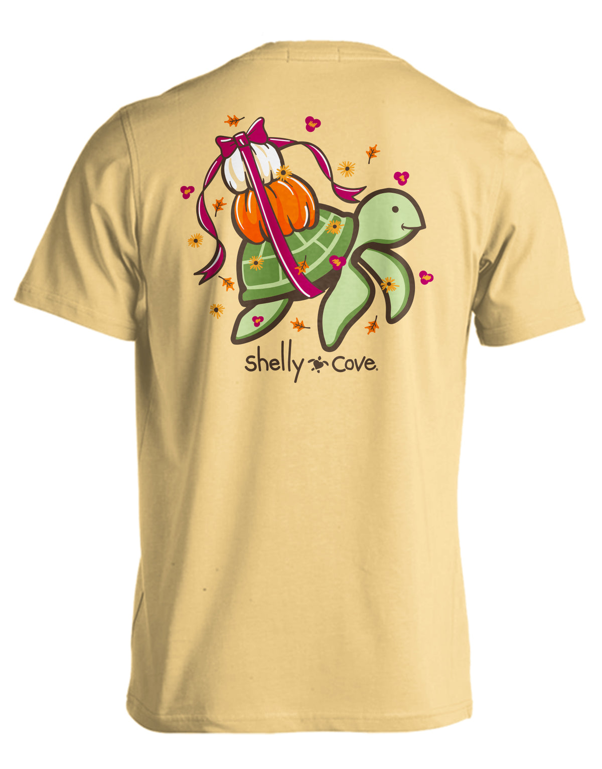 SHELLY COVE PUMPKIN RIBBON TURTLE COMFORT COLORS TEE