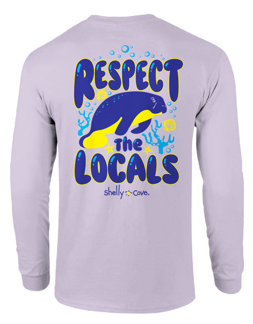 RESPECT THE LOCALS MANATEE, ADULT LS COMFORT COLORS TEE (PRE-ORDER, SHIPS IN 2 WEEKS)