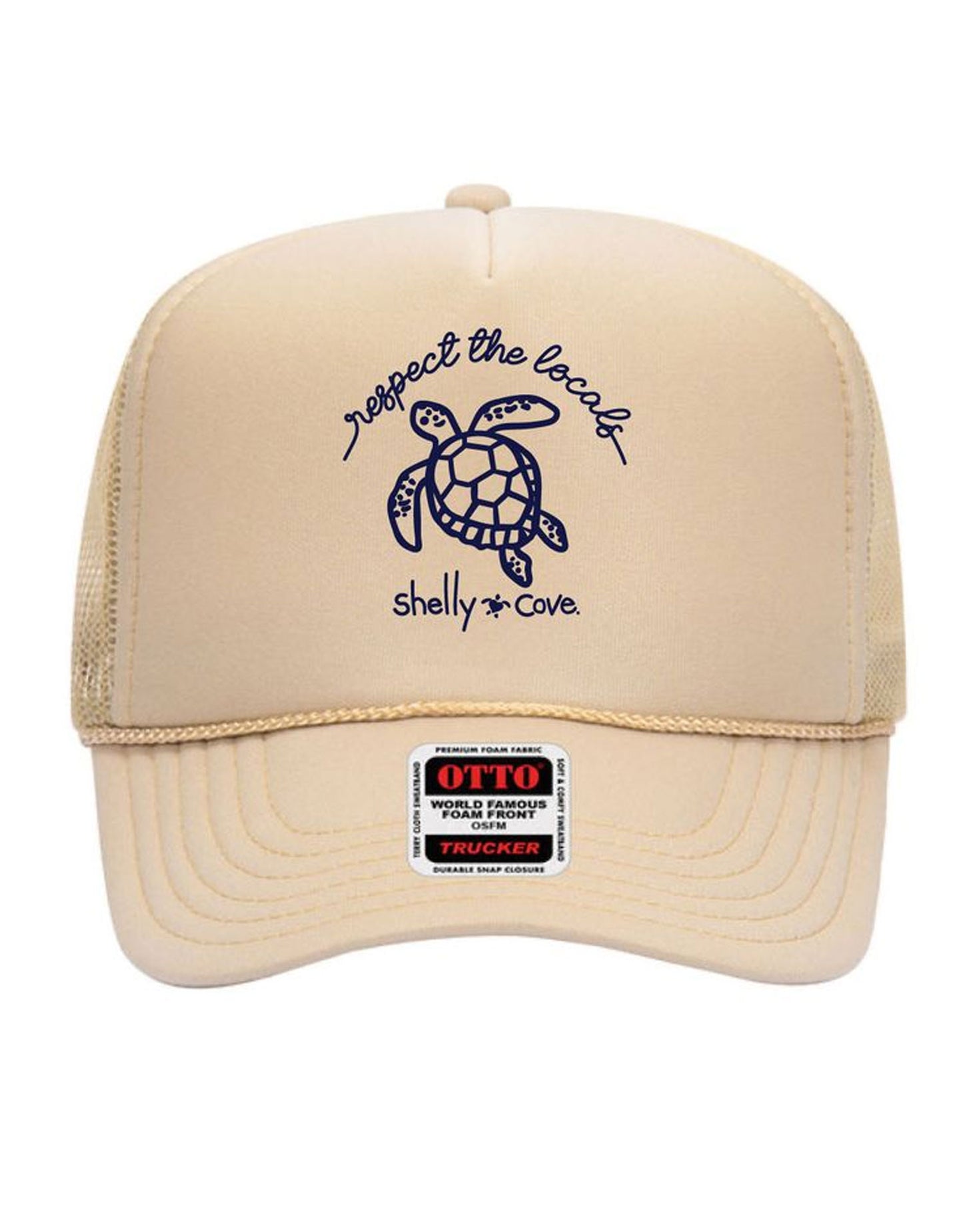 RESPECT THE LOCALS TRUCKER HAT, TAN