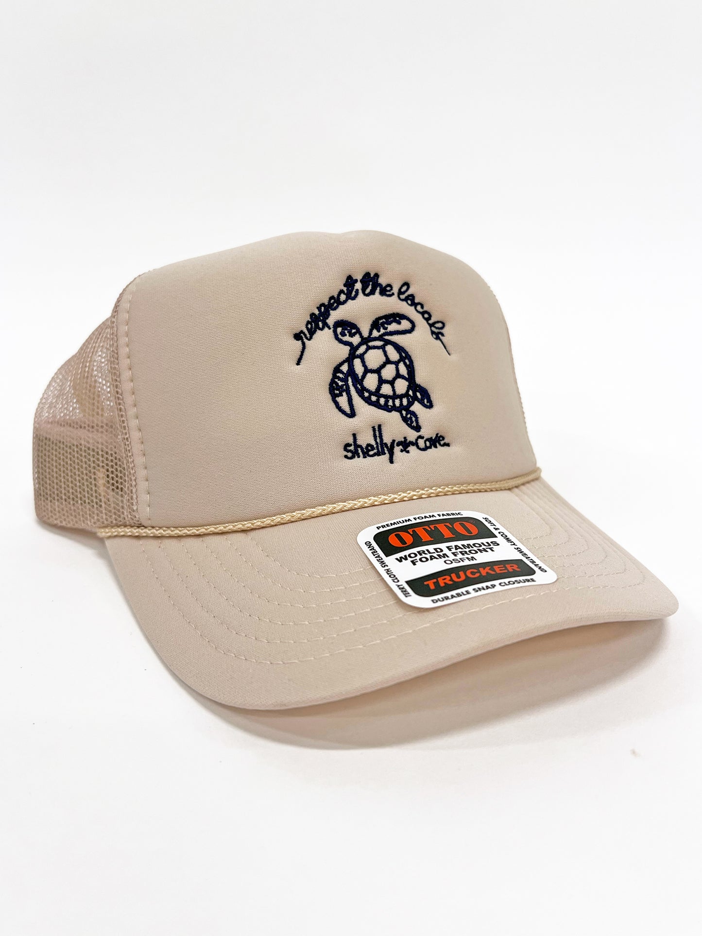RESPECT THE LOCALS TRUCKER HAT, TAN