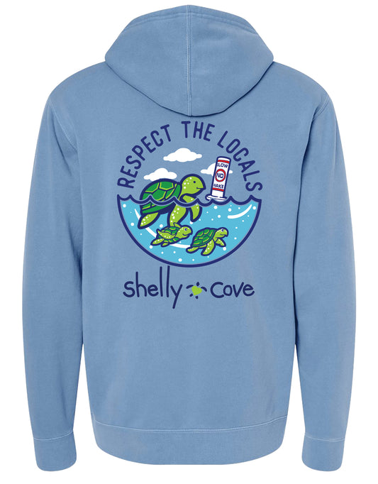 SHELLY COVE RESPECT THE LOCALS TURTLE, ADULT HOODIE