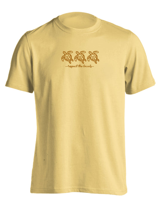 RESPECT THE LOCALS TURTLES, EMBROIDERED TEE