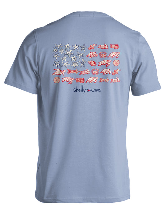 SEA LIFE USA FLAG COMFORT COLORS TEE