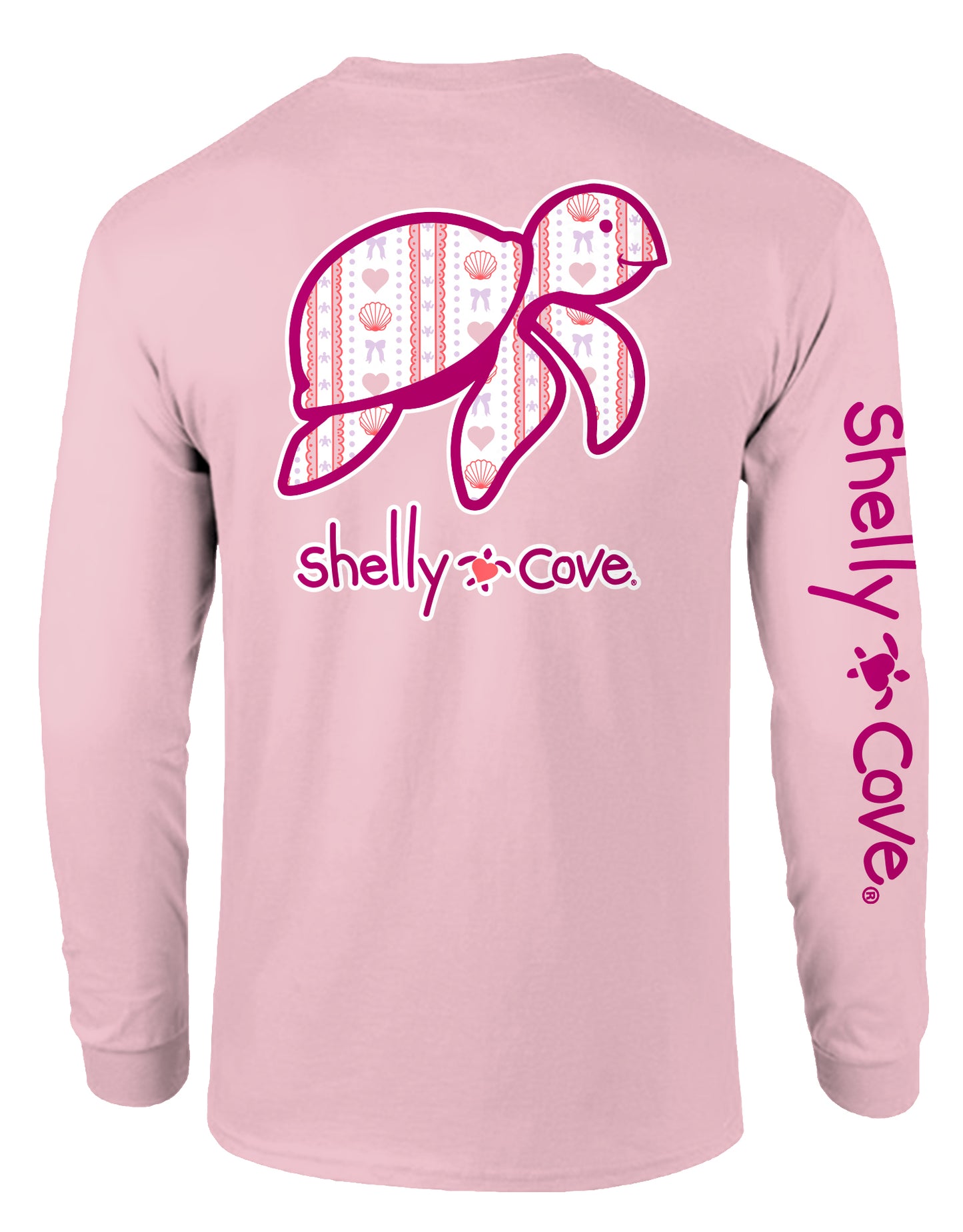 SEASHELLS AND HEARTS TURTLE, ADULT LS COMFORT COLORS TEE