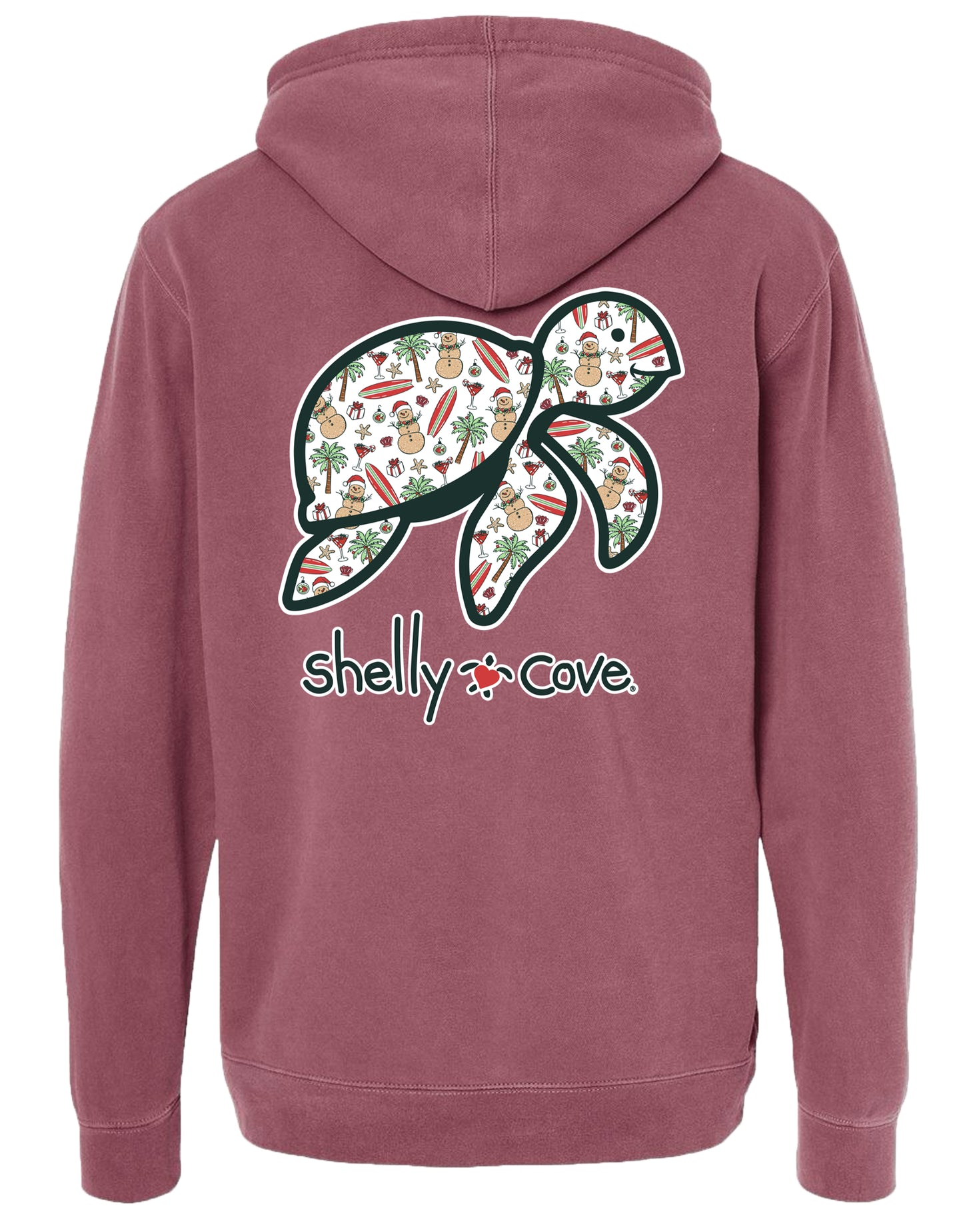 SEASIDE CHRISTMAS TURTLE, ADULT HOODIE
