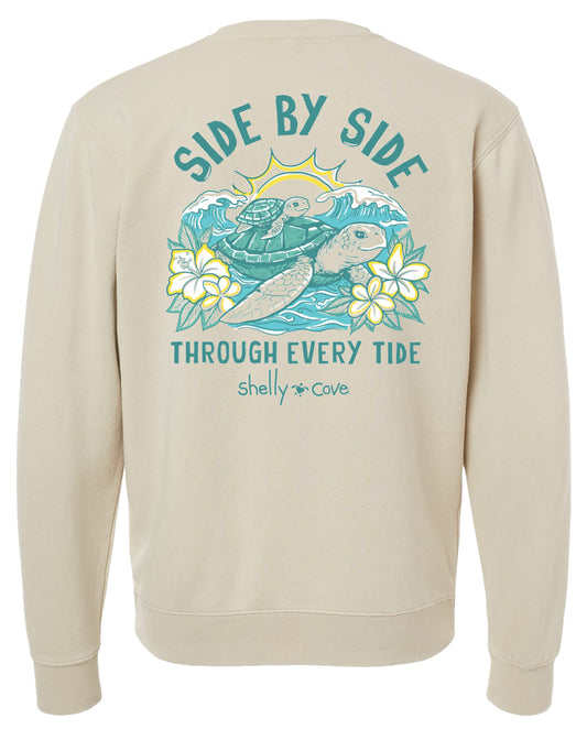 SIDE BY SIDE TURTLES, ADULT SWEATSHIRT