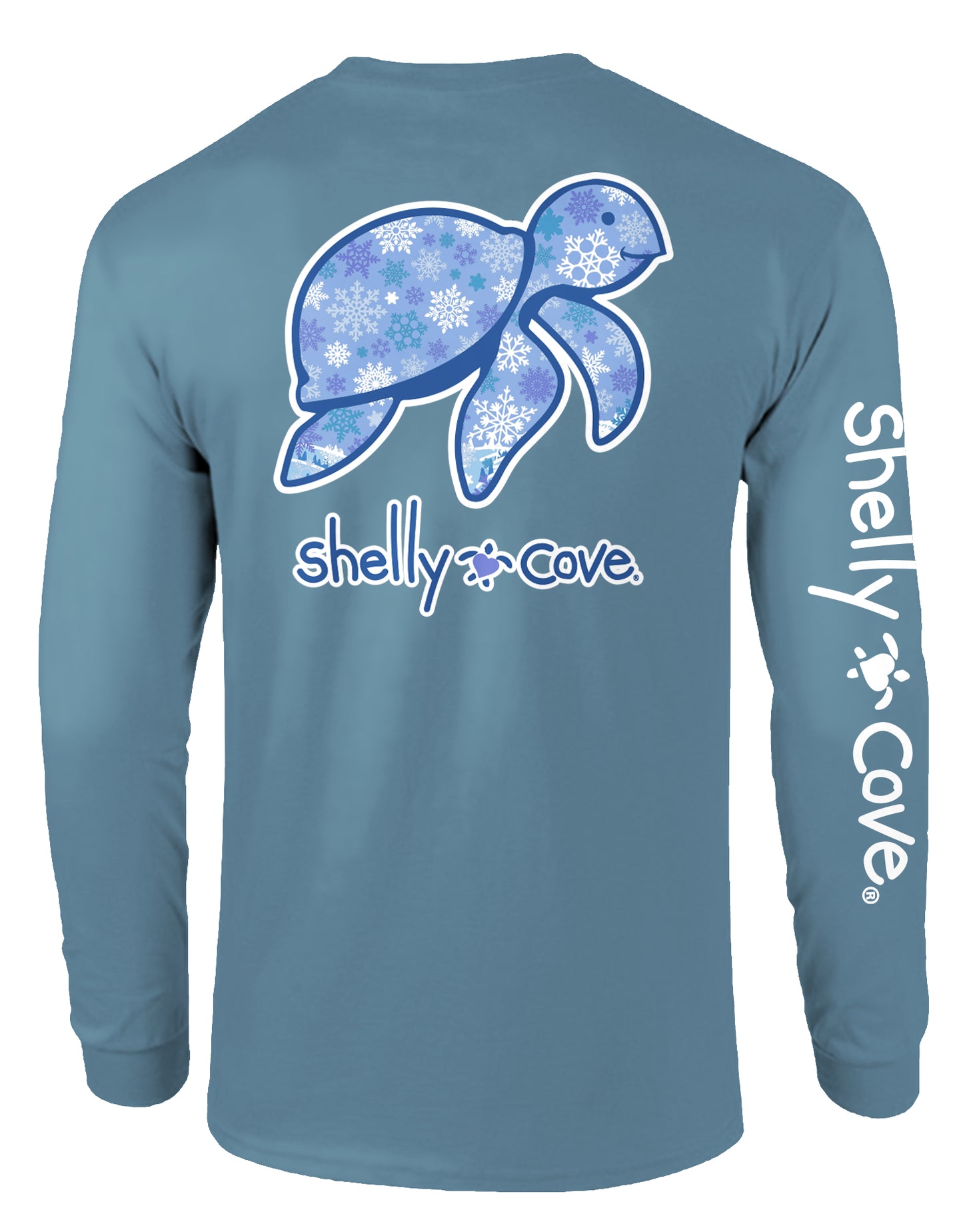 SNOWFLAKE PATTERN TURTLE, ADULT LS COMFORT COLORS TEE