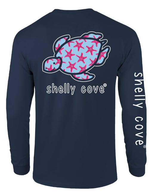 STARFISH PATTERN TURTLE, ADULT LS COMFORT COLORS (PRINTED TO ORDER)