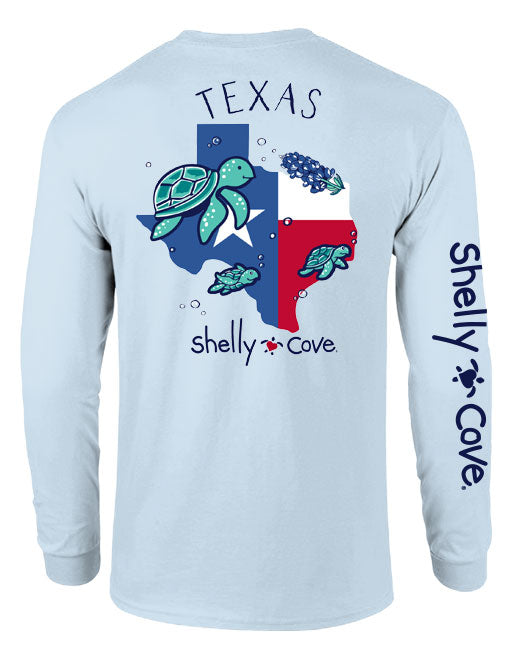 TEXAS TURTLE, ADULT LS COMFORT COLORS TEE (PRINTED TO ORDER)